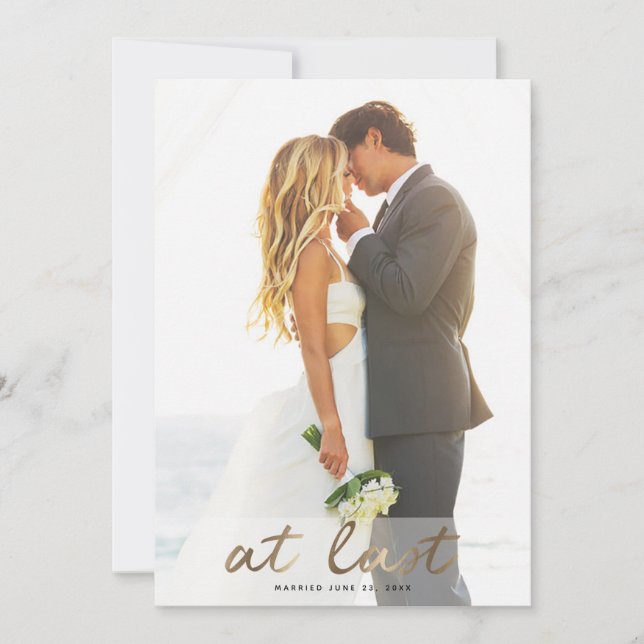 Bei der letzten Hochzeit Ankündigung und Einladung (Vorderseite)