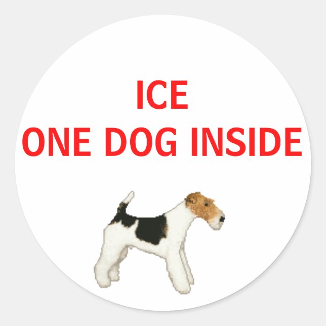 Bei einem Notfall ein Hund innen Runder Aufkleber (Vorderseite)