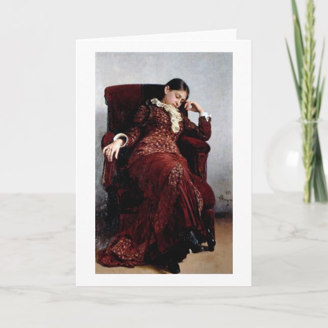 Bei einer Erholung, Ilya Repin Karte (Vorderseite)