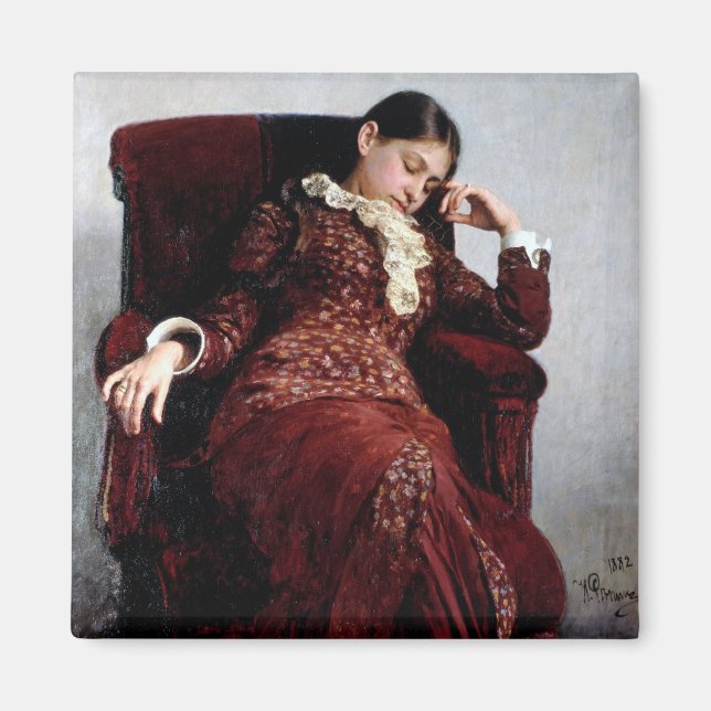 Bei einer Erholung, Ilya Repin Magnet (Vorne)