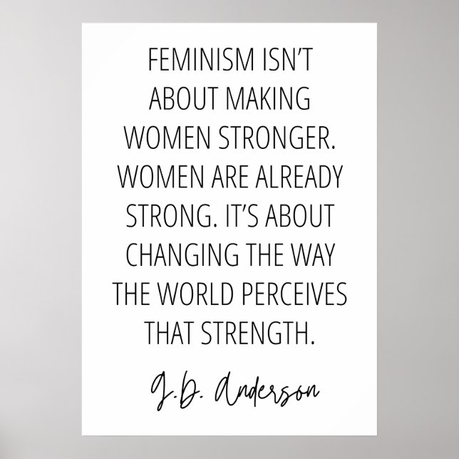Bei Feminismus geht es nicht darum, Frauen stärker Poster (Vorne)