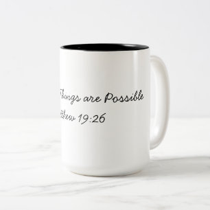 Bei Gott sind alle Dinge möglich Zweifarbige Tasse