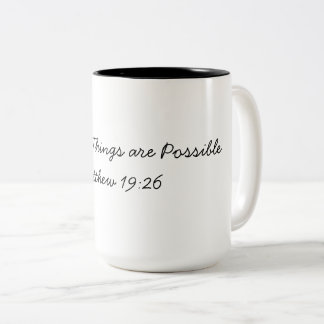 Bei Gott sind alle Dinge möglich Zweifarbige Tasse