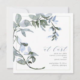 Bei Last Greenery Powder Blue Floral Save The Date