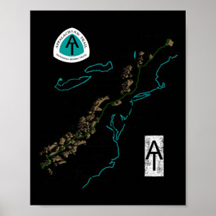 Bei Logo Appalachian Trail Wanderkarte Poster