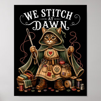 Bei Morgengrauen Lustig Nähen Quilten Katzenliebha Poster