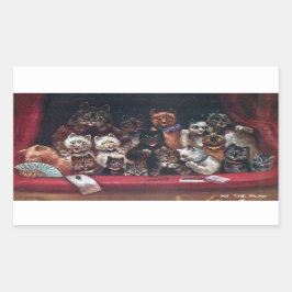 Bei Play - Vintage Illustration von Louis Wain Rechteckiger Aufkleber