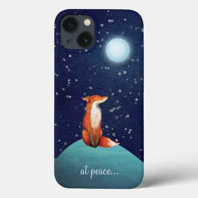 bei Ruhe ~ charmanter Fuchs unter Vollmond sitzen Case-Mate iPhone Hülle (Rückseite)