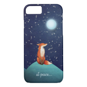 bei Ruhe ~ charmanter Fuchs unter Vollmond sitzen iPhone 8/7 Hülle