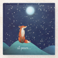 bei Ruhe ~ charmanter Fuchs unter Vollmond sitzen