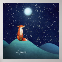 bei Ruhe ~ charmanter Fuchs unter Vollmond sitzen