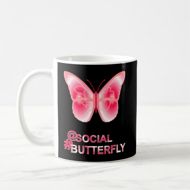 Bei Social Hashag Butterfly Kaffeetasse (Links)