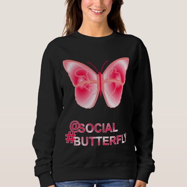 Bei Social Hashtag Butterfly Sweatshirt (Vorderseite)