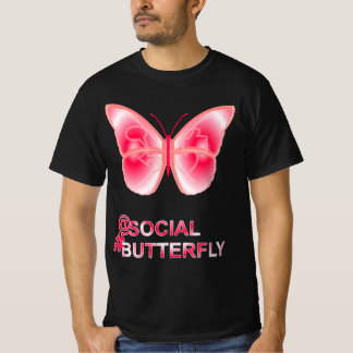 Bei Social Hashtag Butterfly T-Shirt