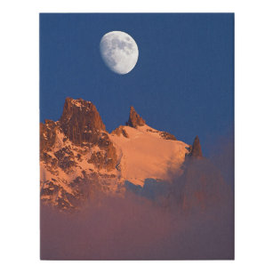 Bei Sonnenaufgang   Aiguille du Plan Chamonix, Fra Künstlicher Leinwanddruck