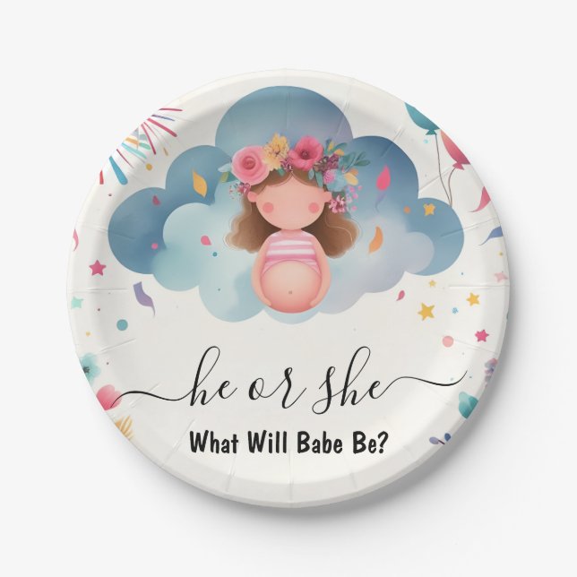 Bei Stash Fun Cloud Family in der spanischen Gende Pappteller (Vorderseite)