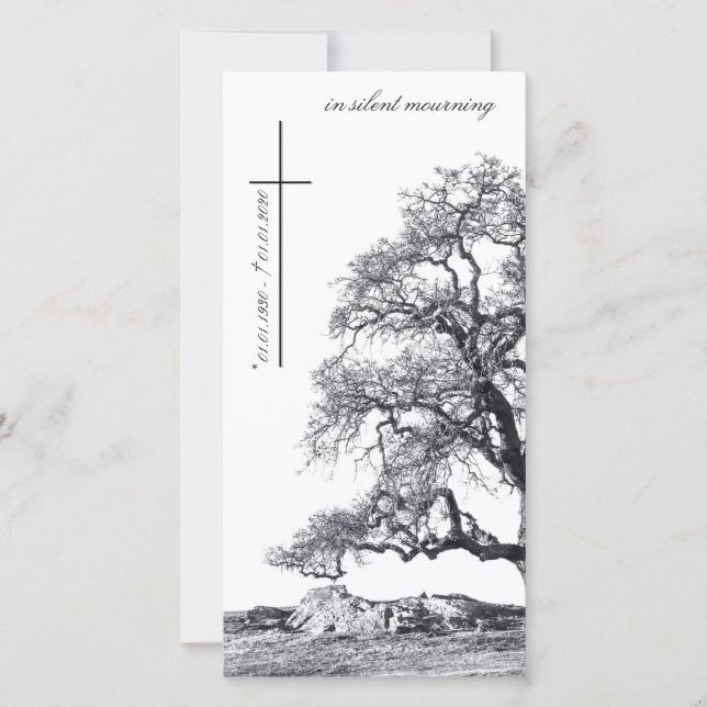 Bei stille Trauer - Baum auf der Wiese (Vorderseite)