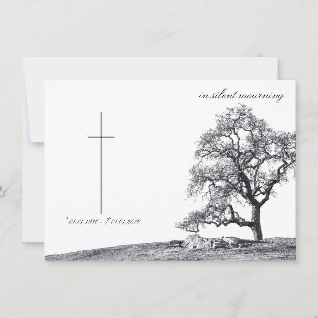 Bei stille Trauer - Baum auf der Wiese (Vorderseite)