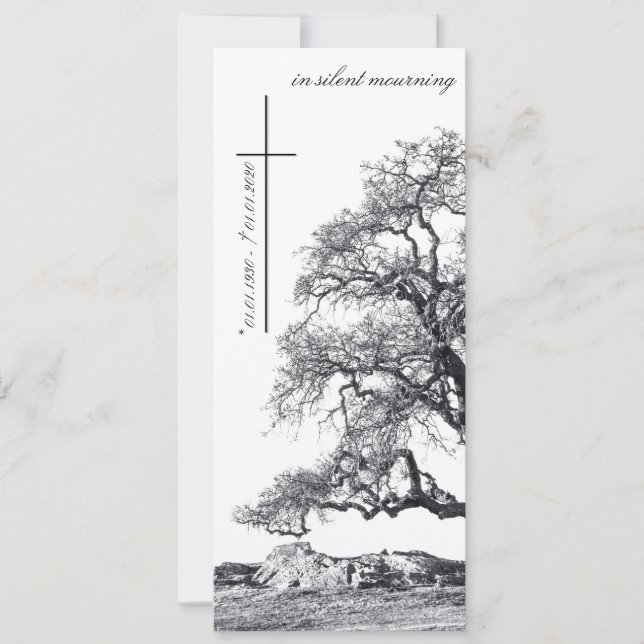 Bei stille Trauer - Baum auf der Wiese (Vorderseite)
