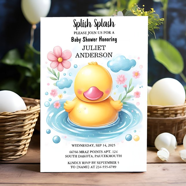 Bei Toy Pool Foam Bash Twin Rubber Duck Baby Duck  Einladung (Von Creator hochgeladen)