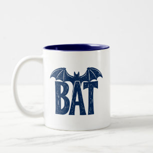 Bei Wings Halloween Linocut Design Zweifarbige Tasse