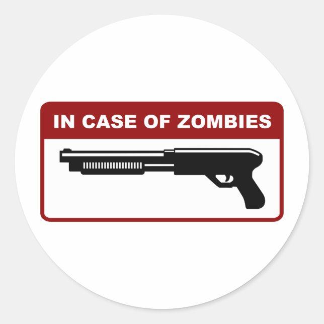 bei Zombies Runder Aufkleber (Vorderseite)