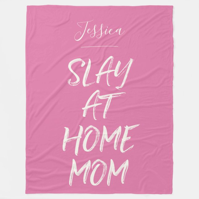 Bei Zuhause Mama liegen Funny Personalisiert Name  Fleecedecke (Vorderseite)