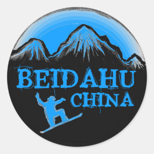 Beidahu China blaue Snowboardaufkleber Runder Aufkleber