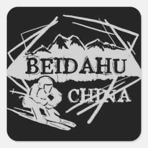 Beidahu China Schwarz-Grau-Logo-Aufkleber Quadratischer Aufkleber