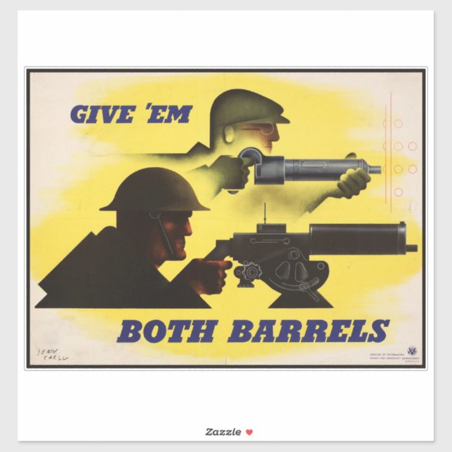 Beide Barrels, Militär und Industrie, Kriegsbemühu Aufkleber (Blatt)