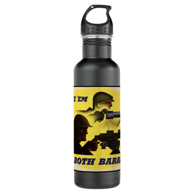 Beide Barrels, Militär und Industrie, Kriegsbemühu Edelstahlflasche (Vorderseite)