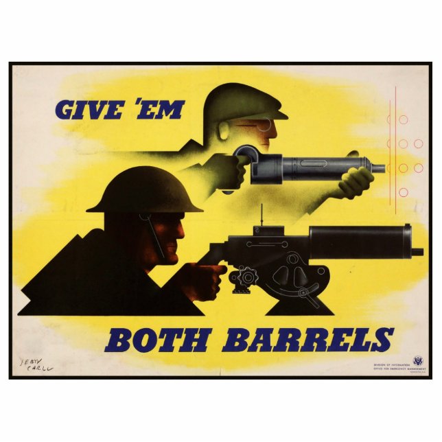Beide Barrels, Militär und Industrie, Kriegsbemühu Fotoskulptur Ornament (Vorne)