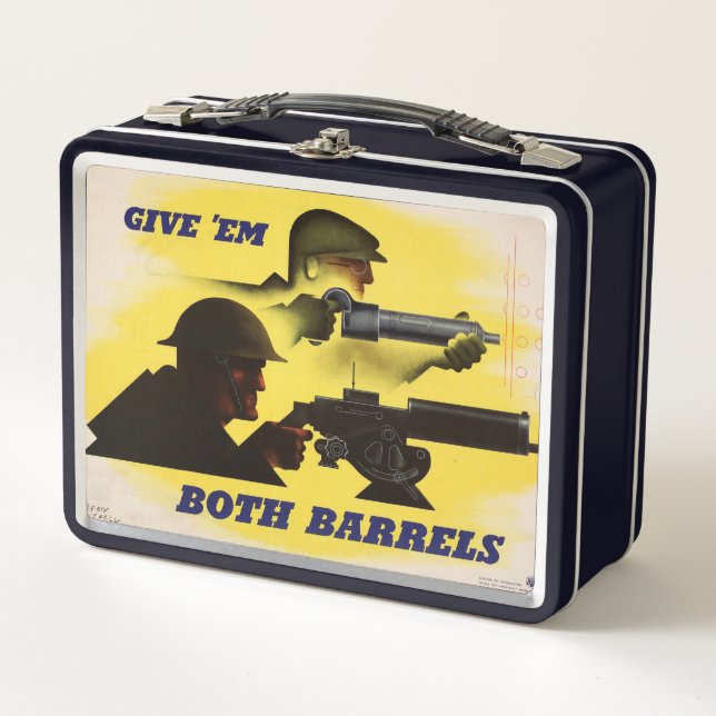 Beide Barrels, Militär und Industrie, Kriegsbemühu Metall Brotdose (Vorderseite)