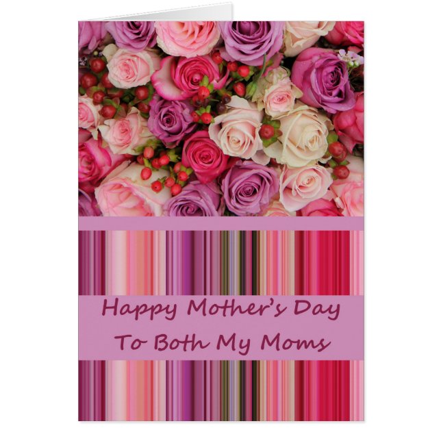 Beide Mamas Pastel Rose & Streifen Muttertag (Vorne)