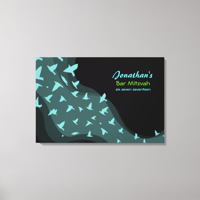 BEIDE VRDS BAT Bar Mitzvah Sign in Memory Board Leinwanddruck (Vorderseite)