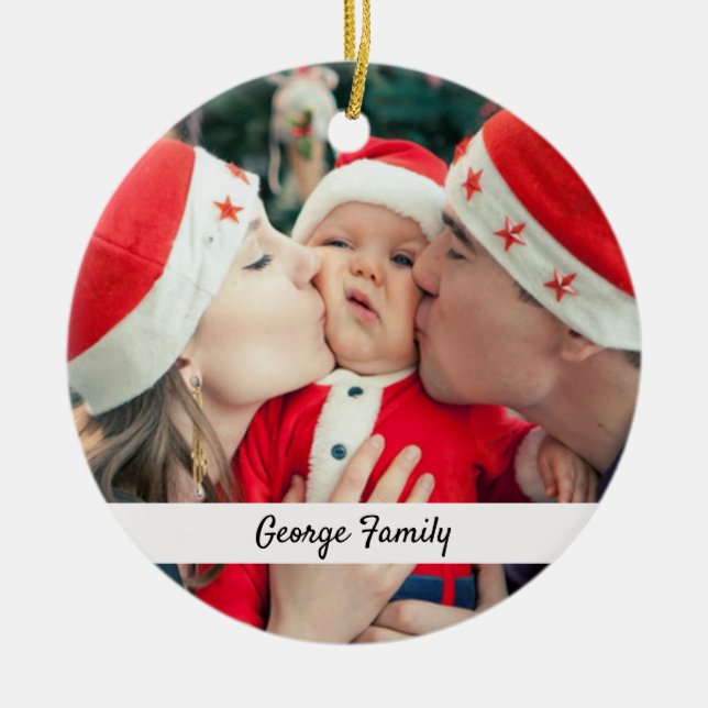 Beides Foto-Ornamente Sake-Geschenke Keramik Ornament (Vorne)