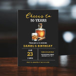 Beifall auf 50 Jahre Whiskey Cigar Bourbon Geburts Einladung<br><div class="desc">Mit unserem "Cheers to 50 Years" Whiskey Bourbon Birthday Party Einladung ein Glas heben und bis zu vier Jahrzehnte an Exzellenz toast! Dieses Design vereint die Eleganz des alten Whiskeys mit eleganter Typografie und bourbon-inspirierten Details. Begleiten Sie uns für eine Nacht mit feinen Spirituosen, köstlichen Bissen und unvergesslichen Erinnerungen, während...</div>
