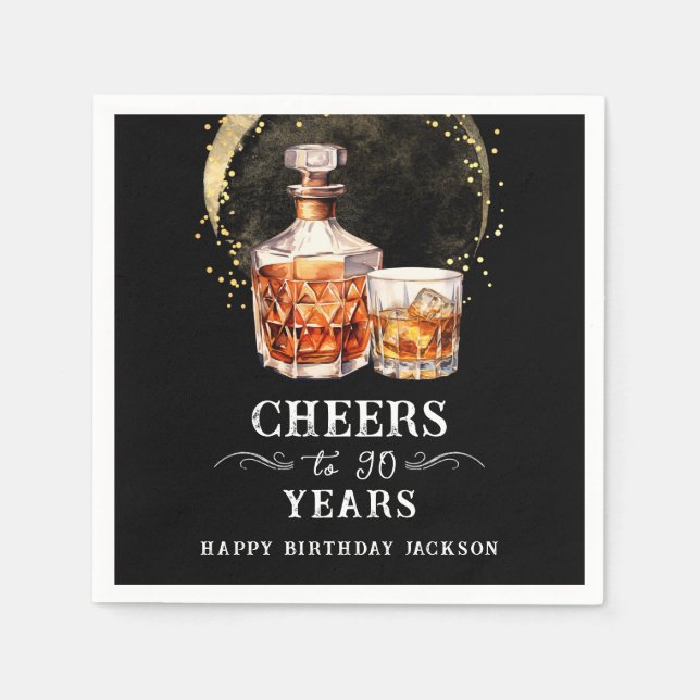 Beifall auf 90 Jahre Whiskey Napkins Serviette (Vorderseite)