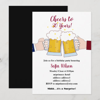 Beifall, Bier, Geburtstagsfeier Einladung