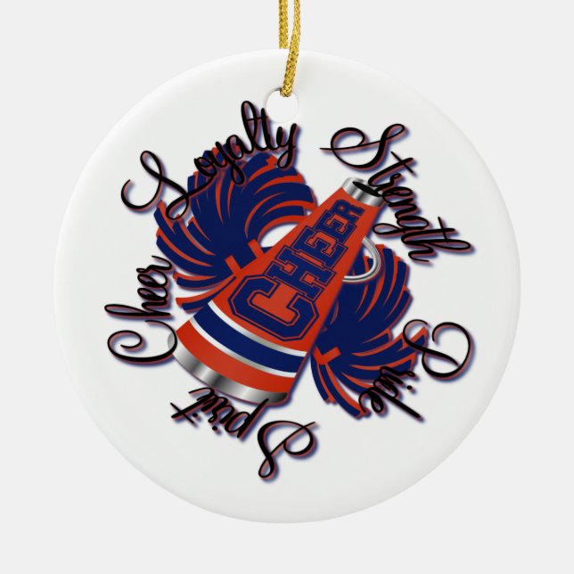 Beifall-blaue und orange kundengerechte Verzierung Keramik Ornament (Vorne)
