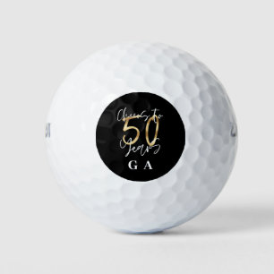 Beifall für 50 Jahre modernes Schwarz und Gold Golfball
