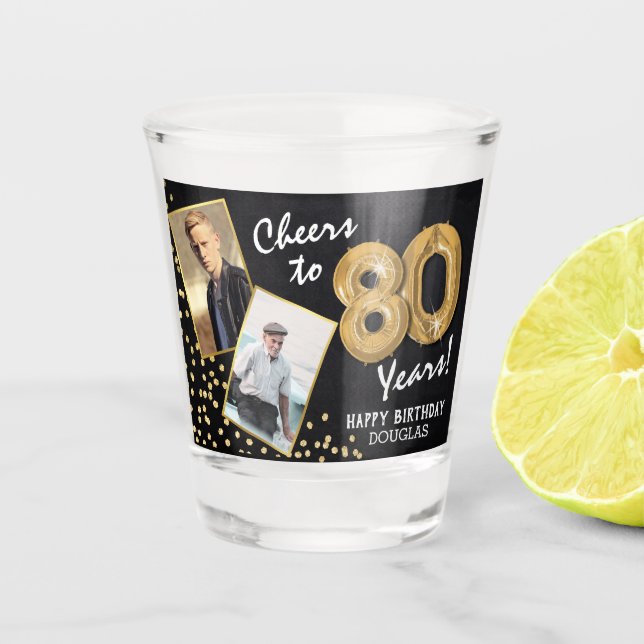 Beifall für das 80. Geburtstag 2 Foto Schnapsglas (Vorderseite)