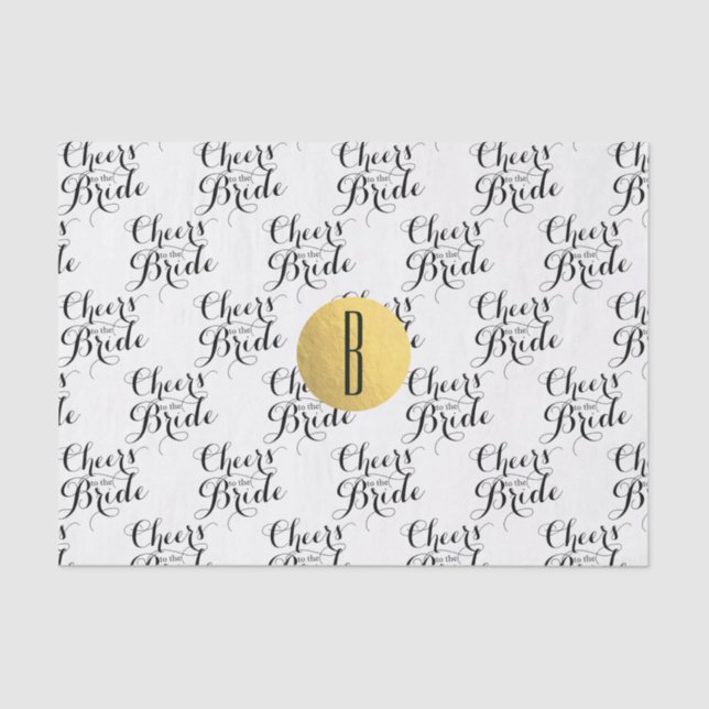 Beifall für das Bride Custom Monogram Brautparty Seidenpapier (Vorderseite)