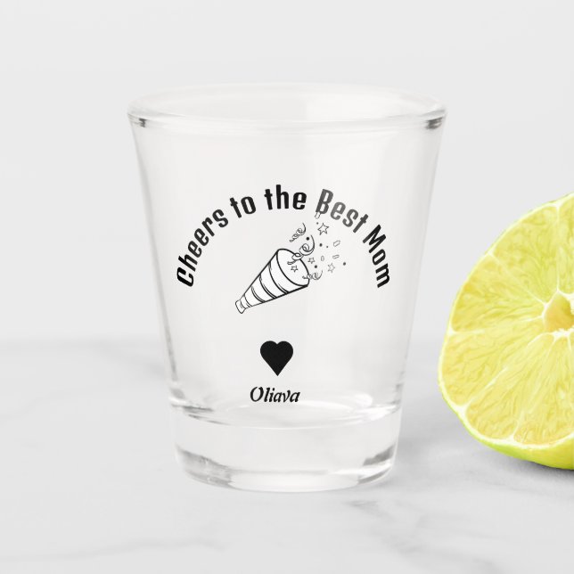 Beifall für die Beste Mama maßgeschneiderte Niedli Schnapsglas (Vorderseite)