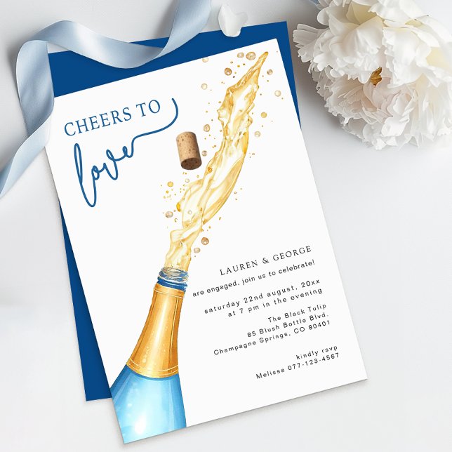 Beifall für die Einladung der Liebe (Cheers to Love, Engagement Party Invite)