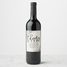 Beifall für die Hochzeit sukkulente Pflanze Rustik Weinetikett
