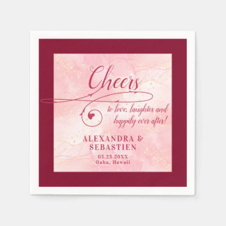 Beifall für die Liebe Elegantes Script Burgundy Ho Serviette