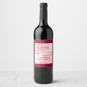 Beifall für die Liebe Elegantes Script Burgundy Ho Weinetikett