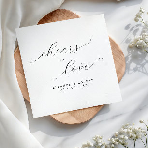 Beifall für die Liebe Minimalistischer SkriptWeddi Serviette