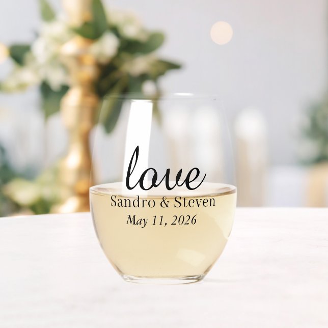 Beifall für die Liebe moderner Minimalhochzeiten Weinglas Ohne Stiel (Insitu (Hochzeit))